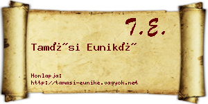 Tamási Euniké névjegykártya